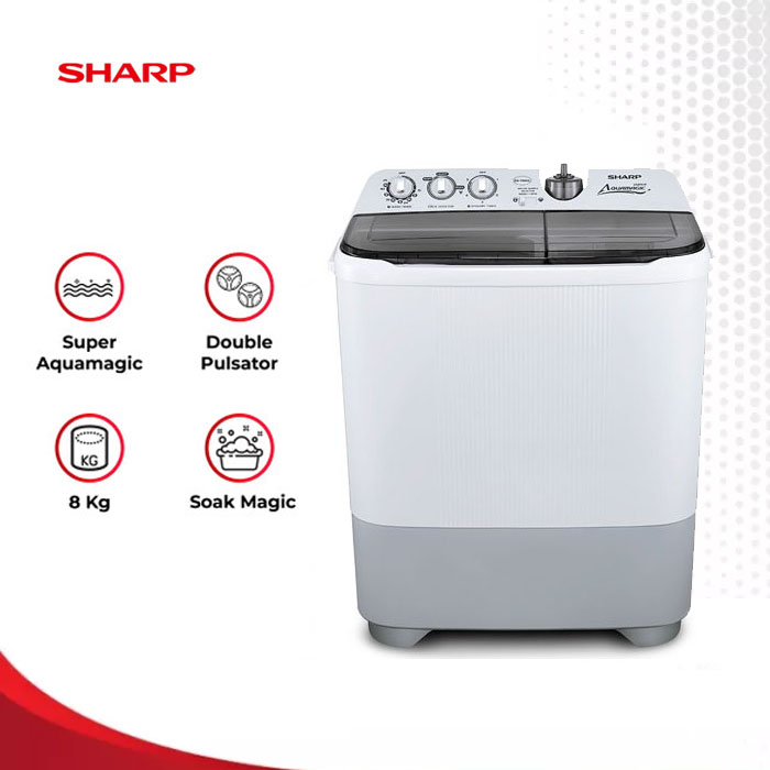 Sharp Mesin Cuci Twin Tube 9 KG - ES-T96CL HK